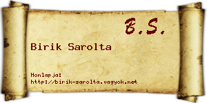 Birik Sarolta névjegykártya